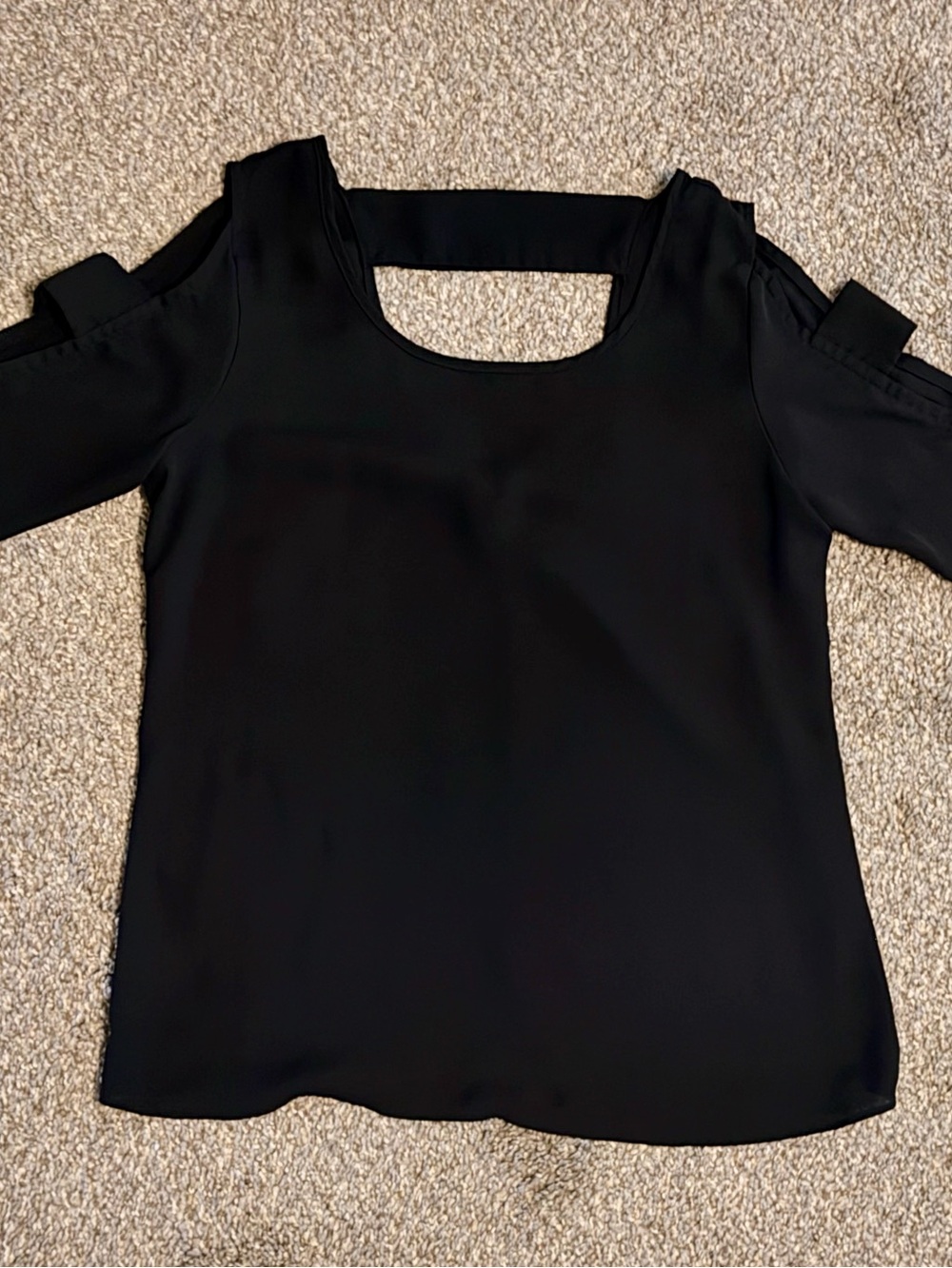 Black Cold-Shoulder Women's Top